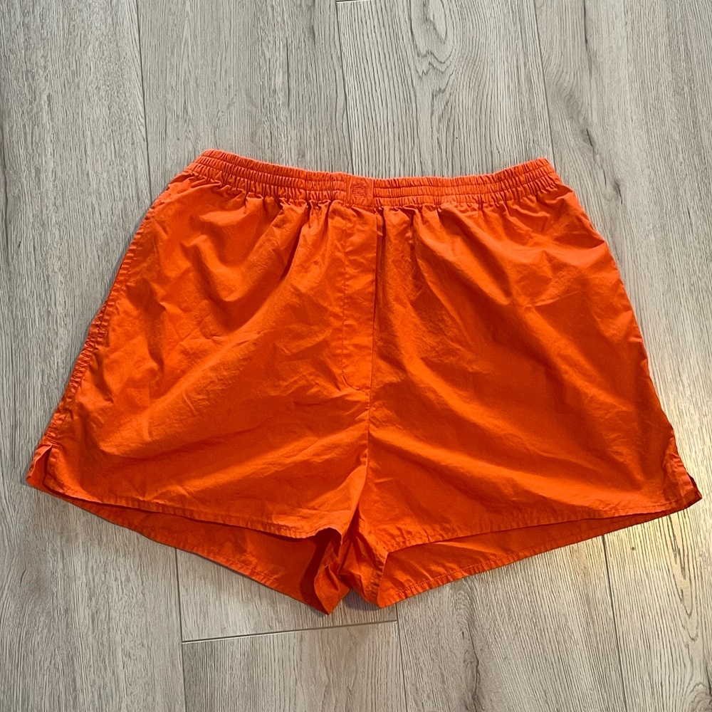 Aritzia Babaton Deakins Short - Ablaze Orange Relaxed High Rise Cotton Shorts - Picture 11 of 12